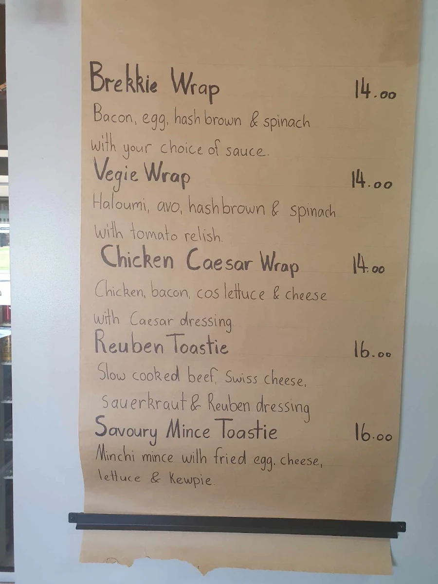 Menu, Elevation Cafe