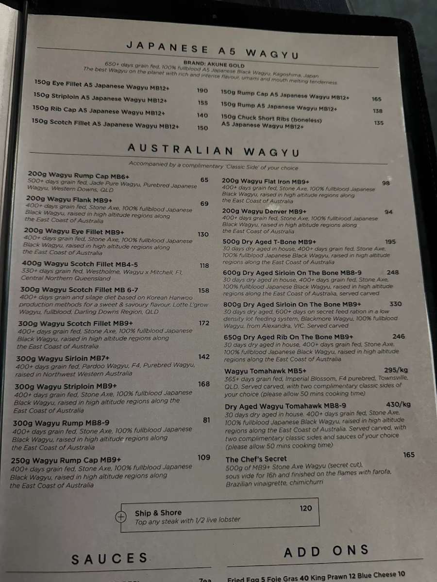 Menu, Rich & Rare Restaurant