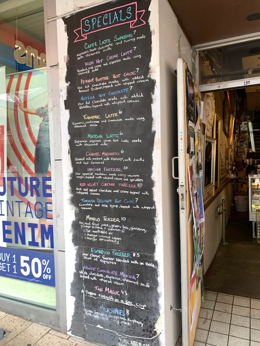 Menu, Coffee Republic