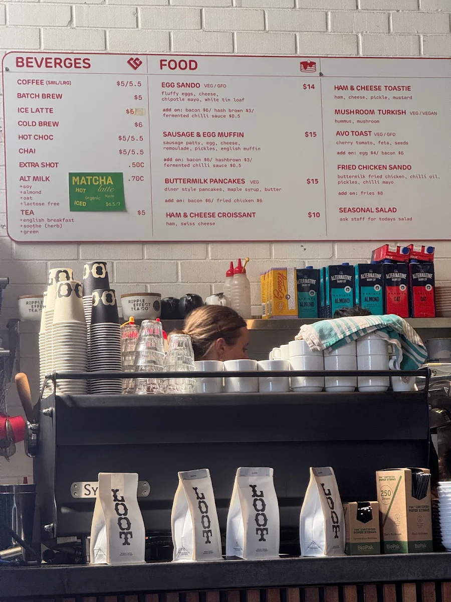 Menu, Community Coffee Co