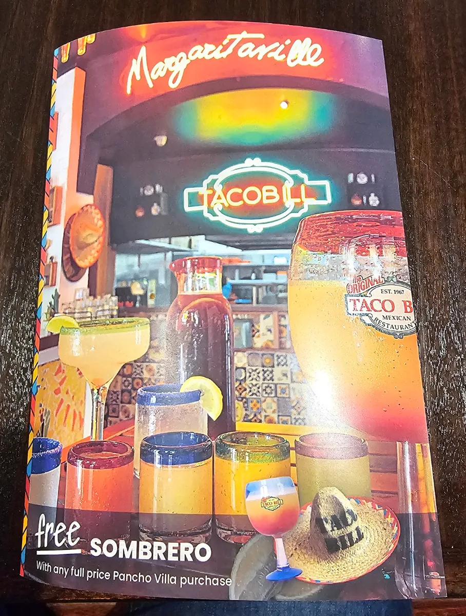 Menu, Taco Bill - Epping