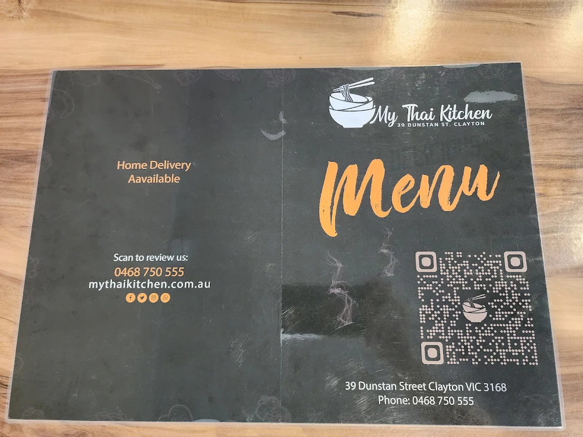 Menu, My Thai Kitchen