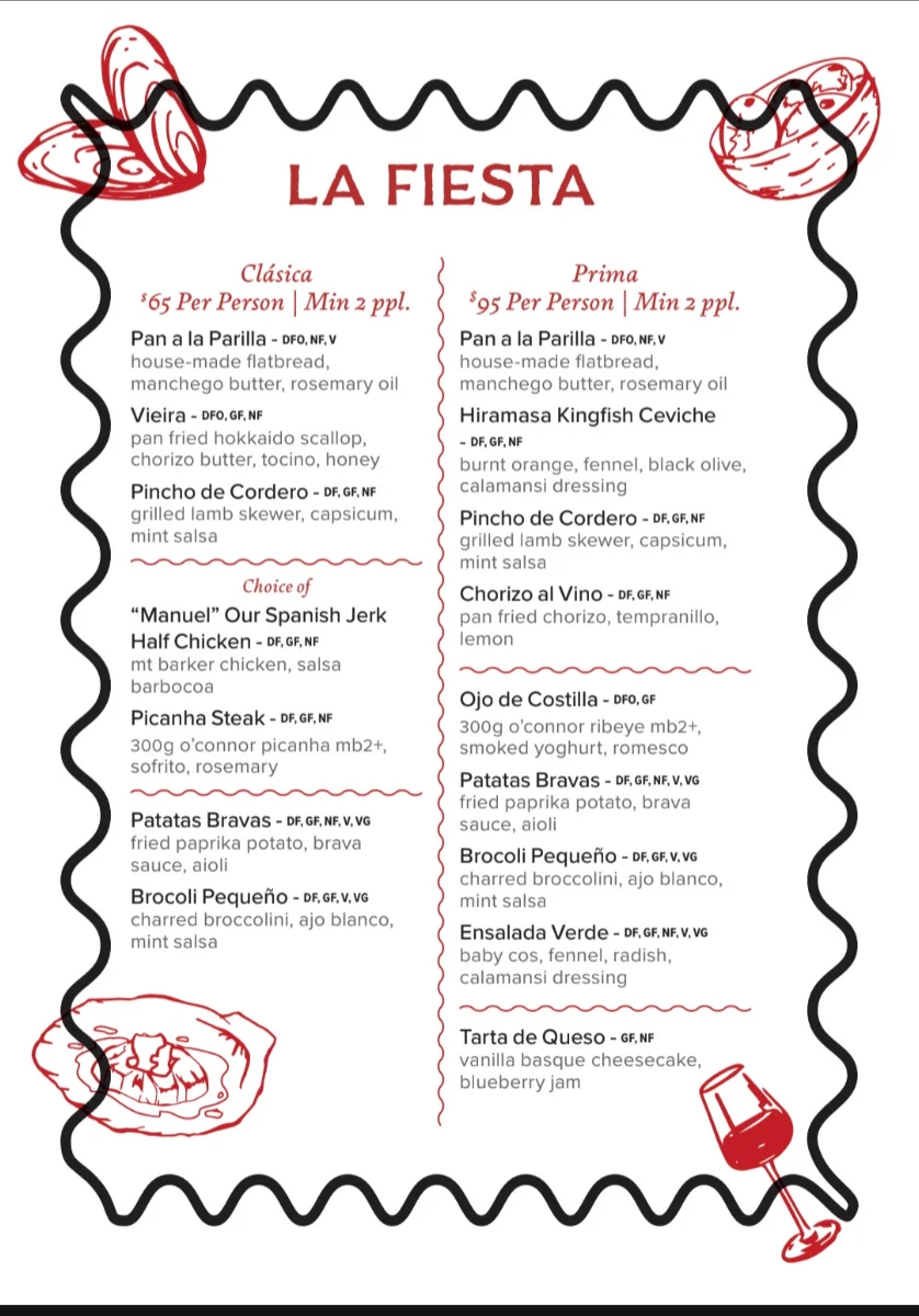 Menu, Bar Olé Applecross
