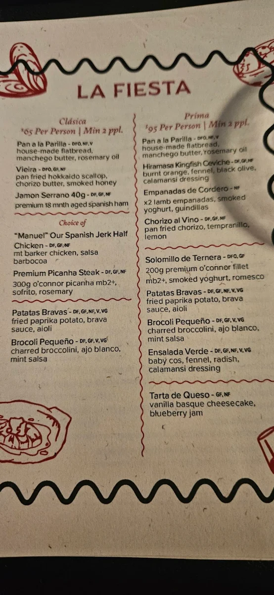 Menu, Bar Olé Applecross