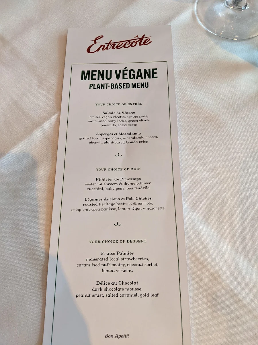 Menu, Entrecôte