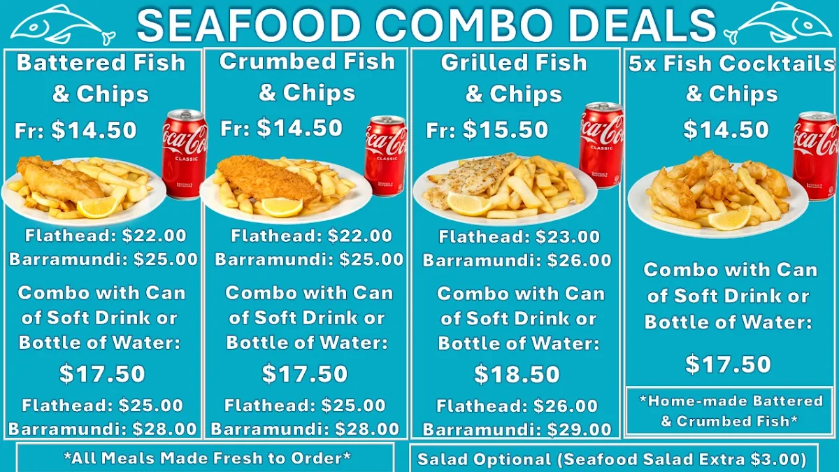 Menu, Simon's Fish & Chips