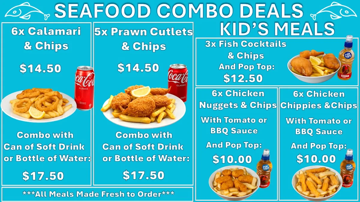 Menu, Simon's Fish & Chips