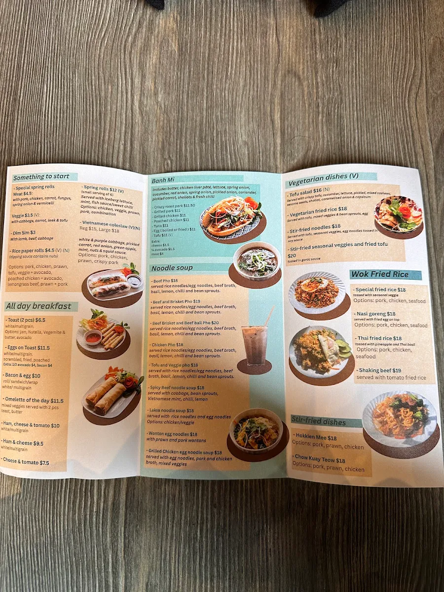 Menu, Pho 121