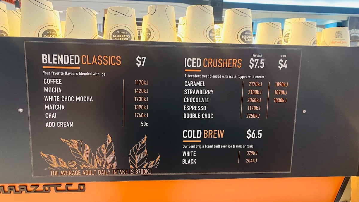 Menu, Soul Origin Booragoon
