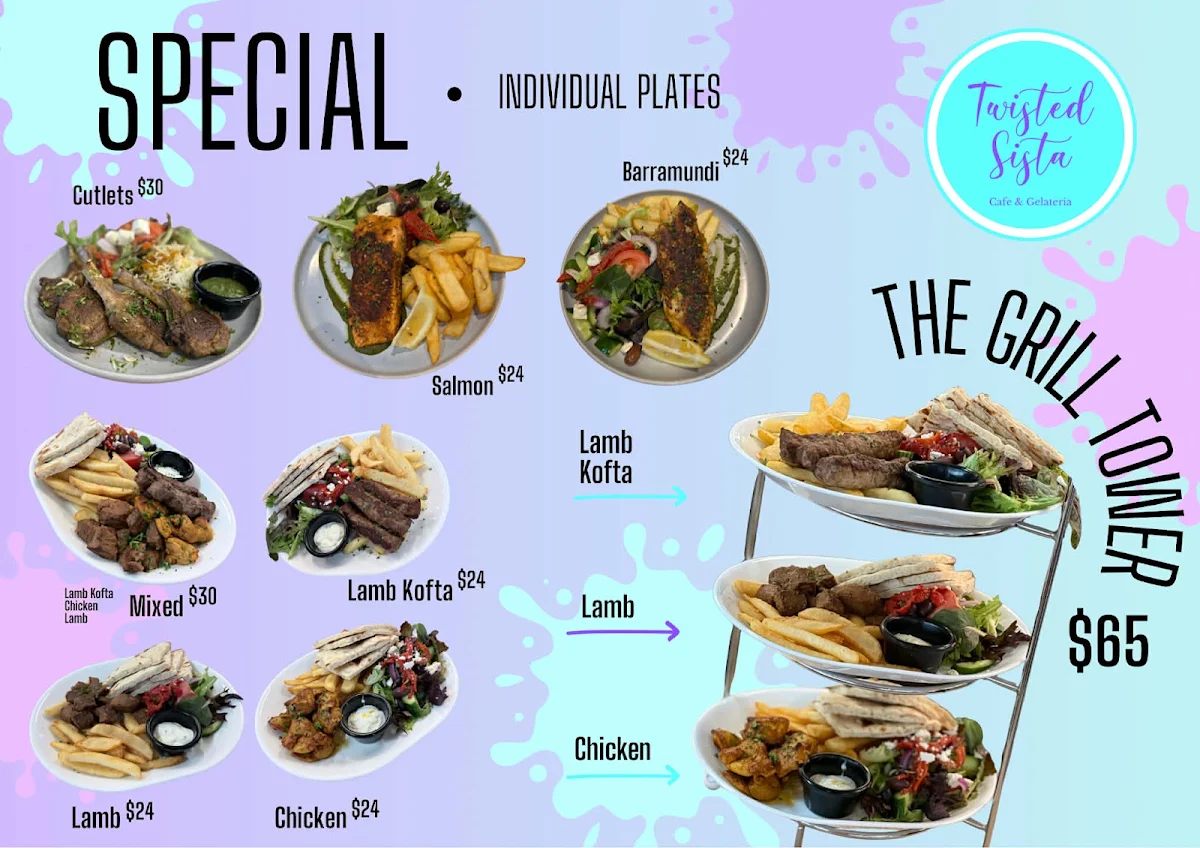Menu, Twisted Sista Cafe & Gelateria Pakenham Market Place