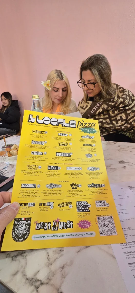 Menu, Il Locale Pizzeria Stirling