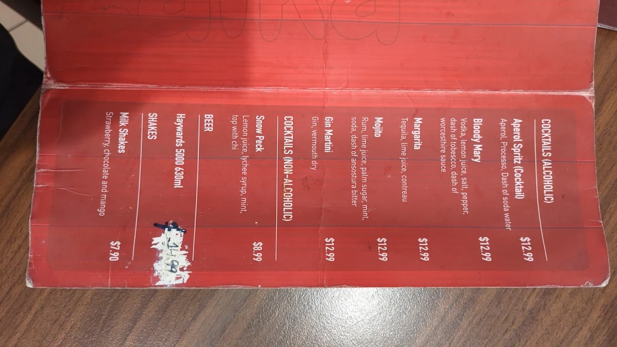 Menu, Zaika Indian Cuisine And Sweets
