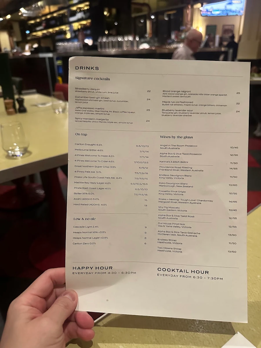 Menu, Natural History Bar & Grill