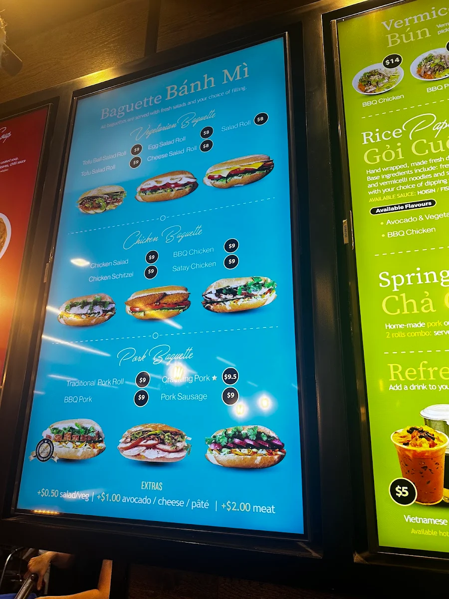 Menu, Le’s Vietnamese Street Food