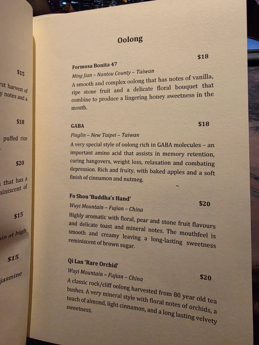 Menu, Vue de monde