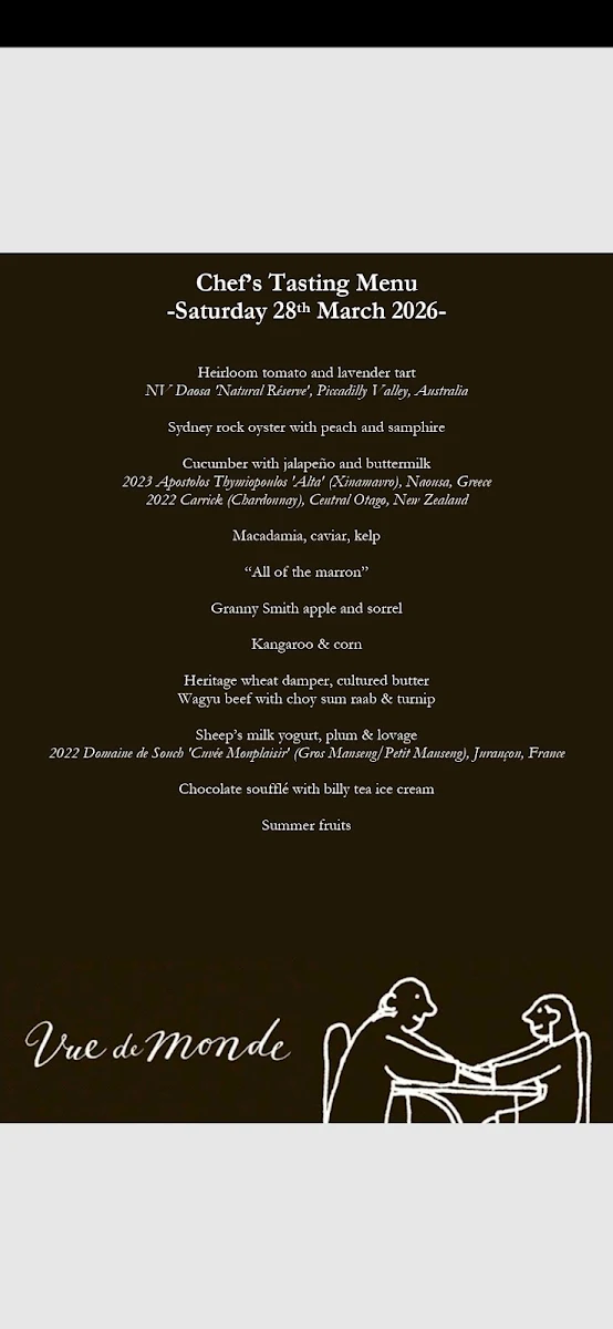 Menu, Vue de monde