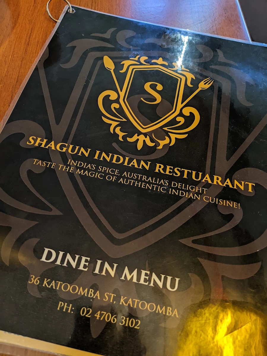 Menu, shagun indian restaurant