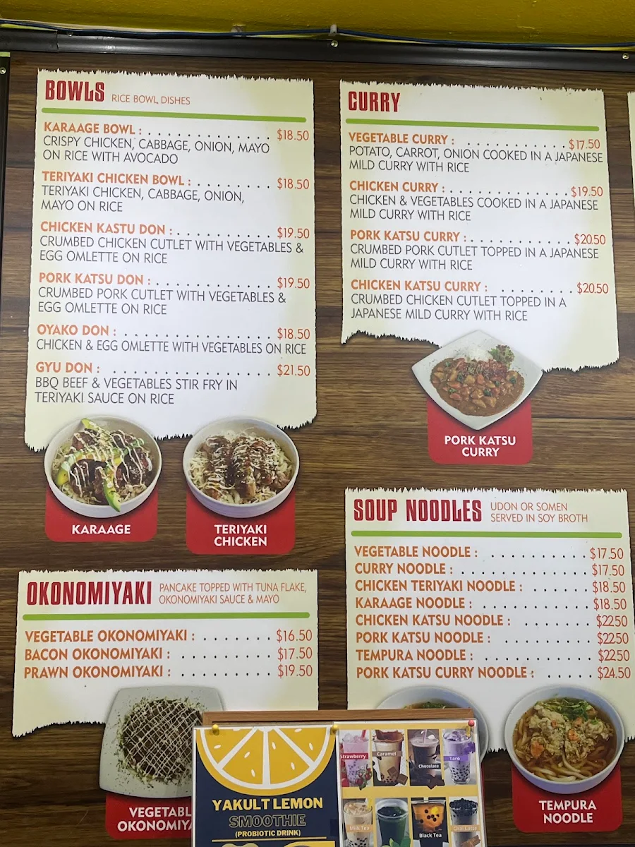 Menu, Sushido Japanese Kitchen/Cafe
