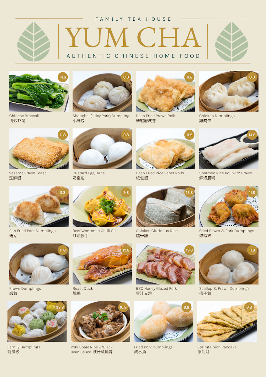 Menu, Family Tea House