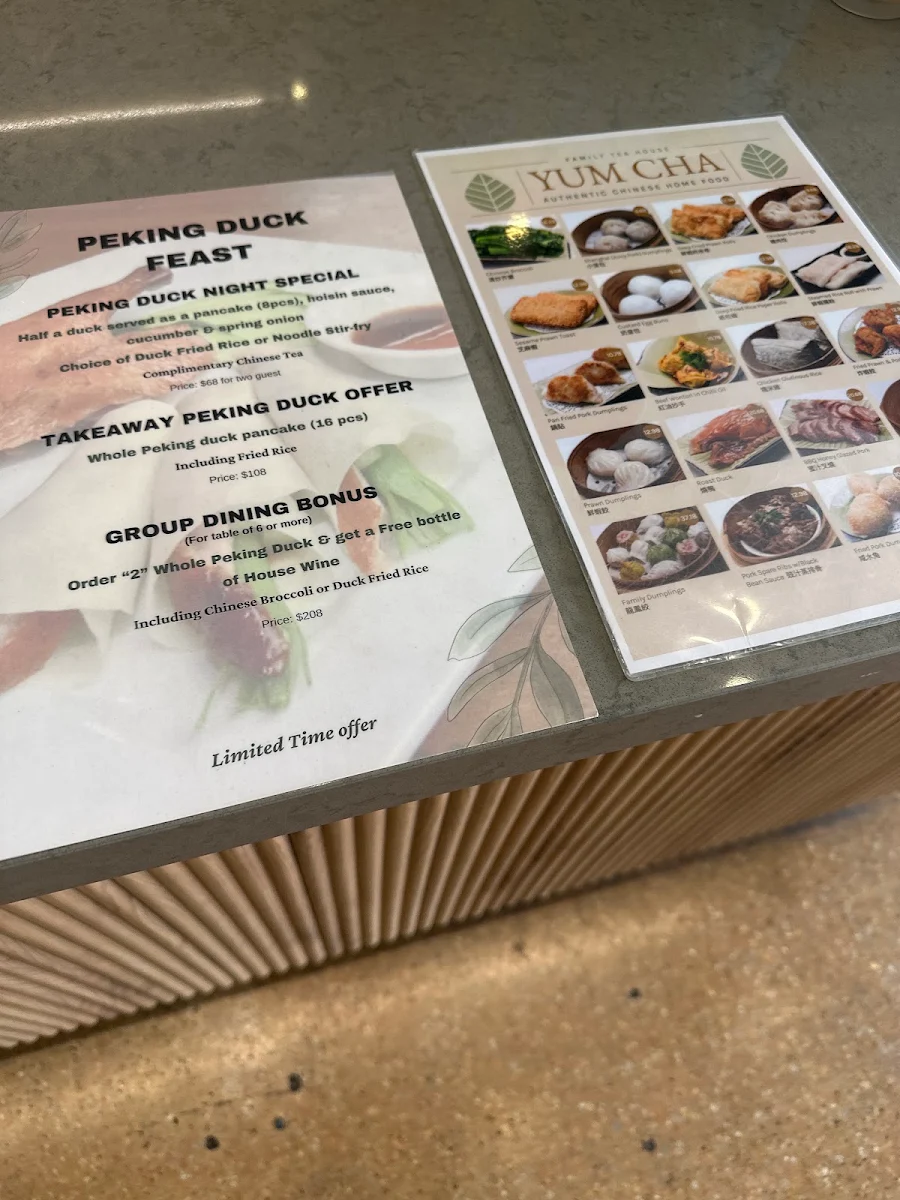 Menu, Family Tea House