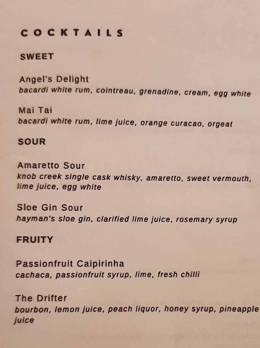 Menu, The Last Supper Club