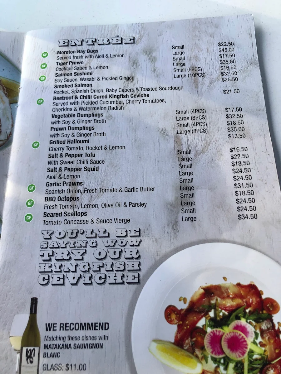 Menu, THE TERNARY RESTAURANT
