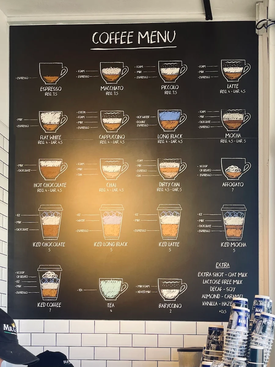 Menu, Mr Gelato by Matteo Collaroy