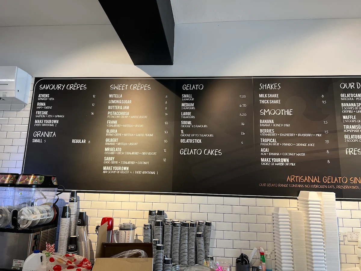 Menu, Mr Gelato by Matteo Collaroy