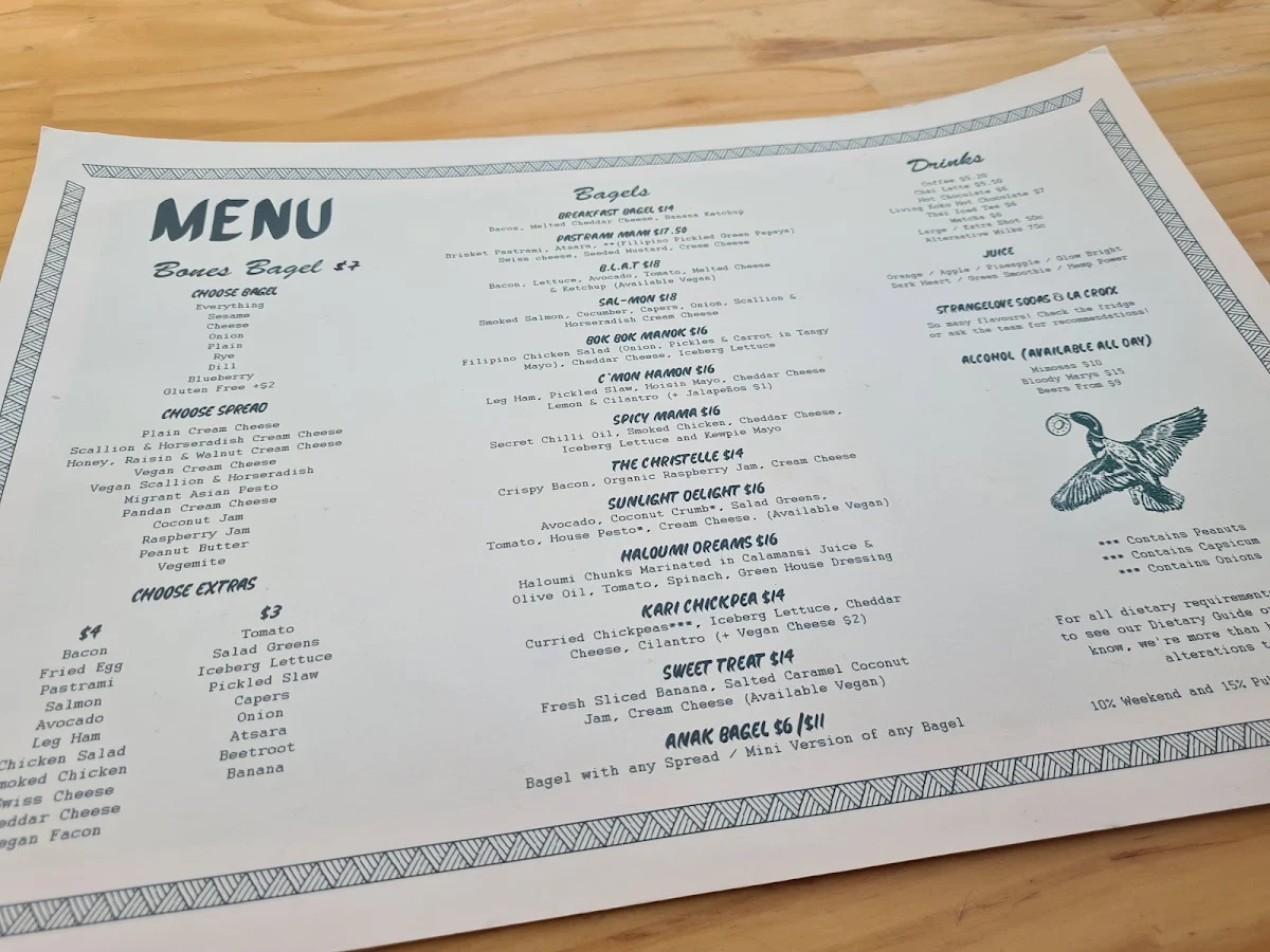 Menu, Migrant Coffee