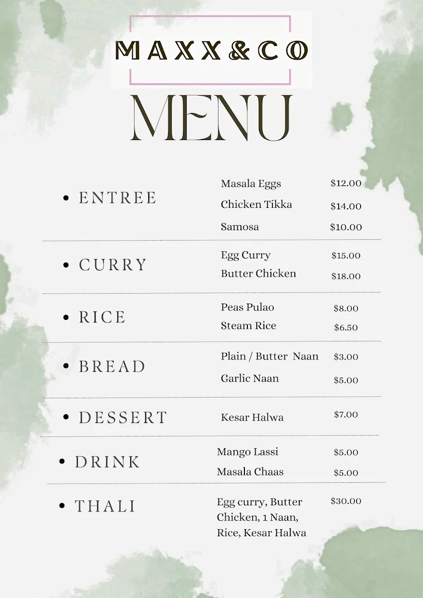 Menu, Maxx & Co