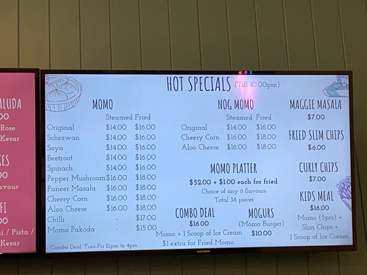 Menu, Icy Spicy Zillmere