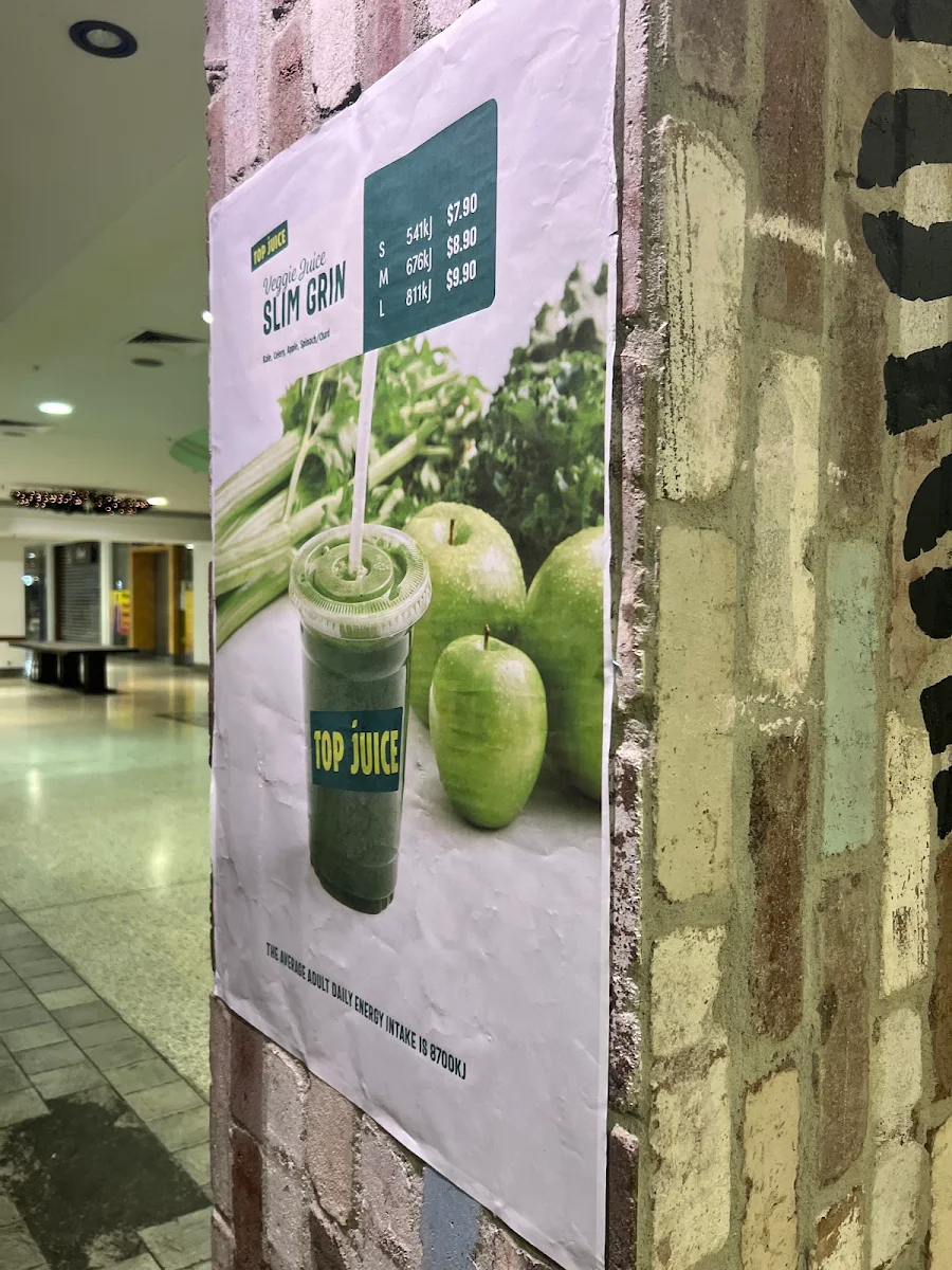 Menu, Top Juice Woden
