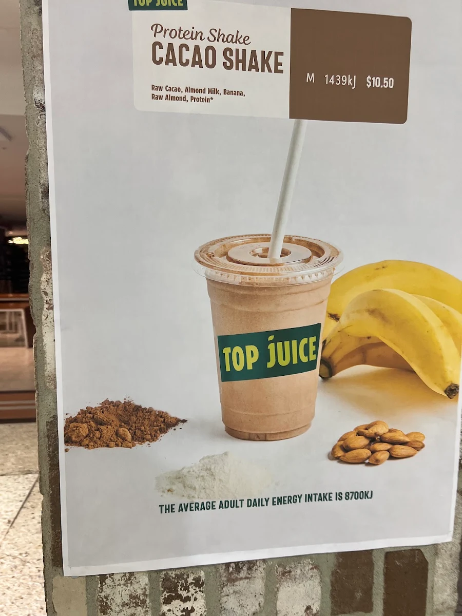 Menu, Top Juice Woden