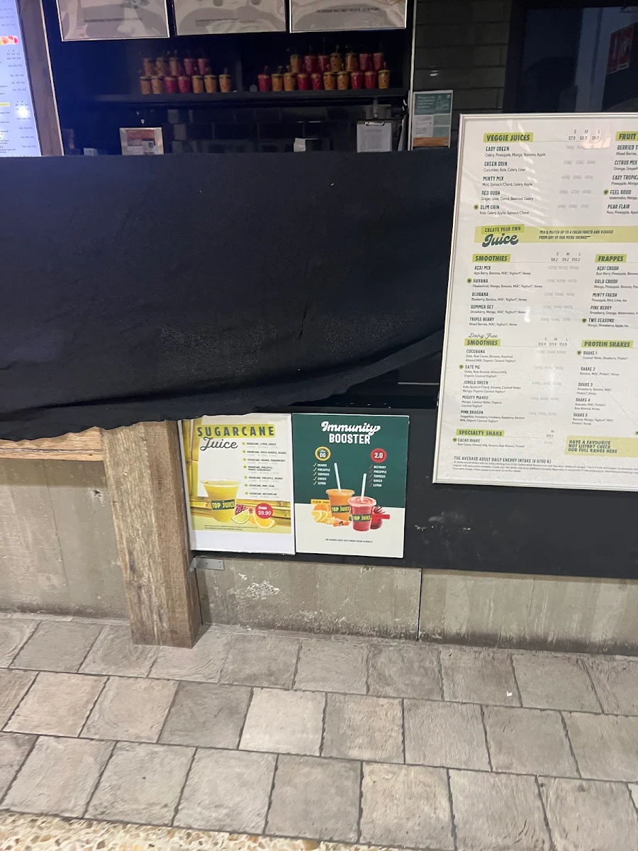 Menu, Top Juice Woden