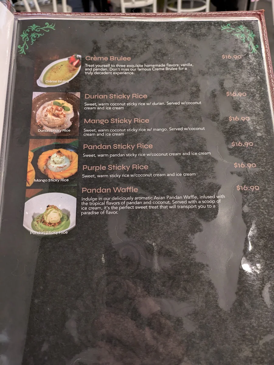 Menu, Green Peppercorn