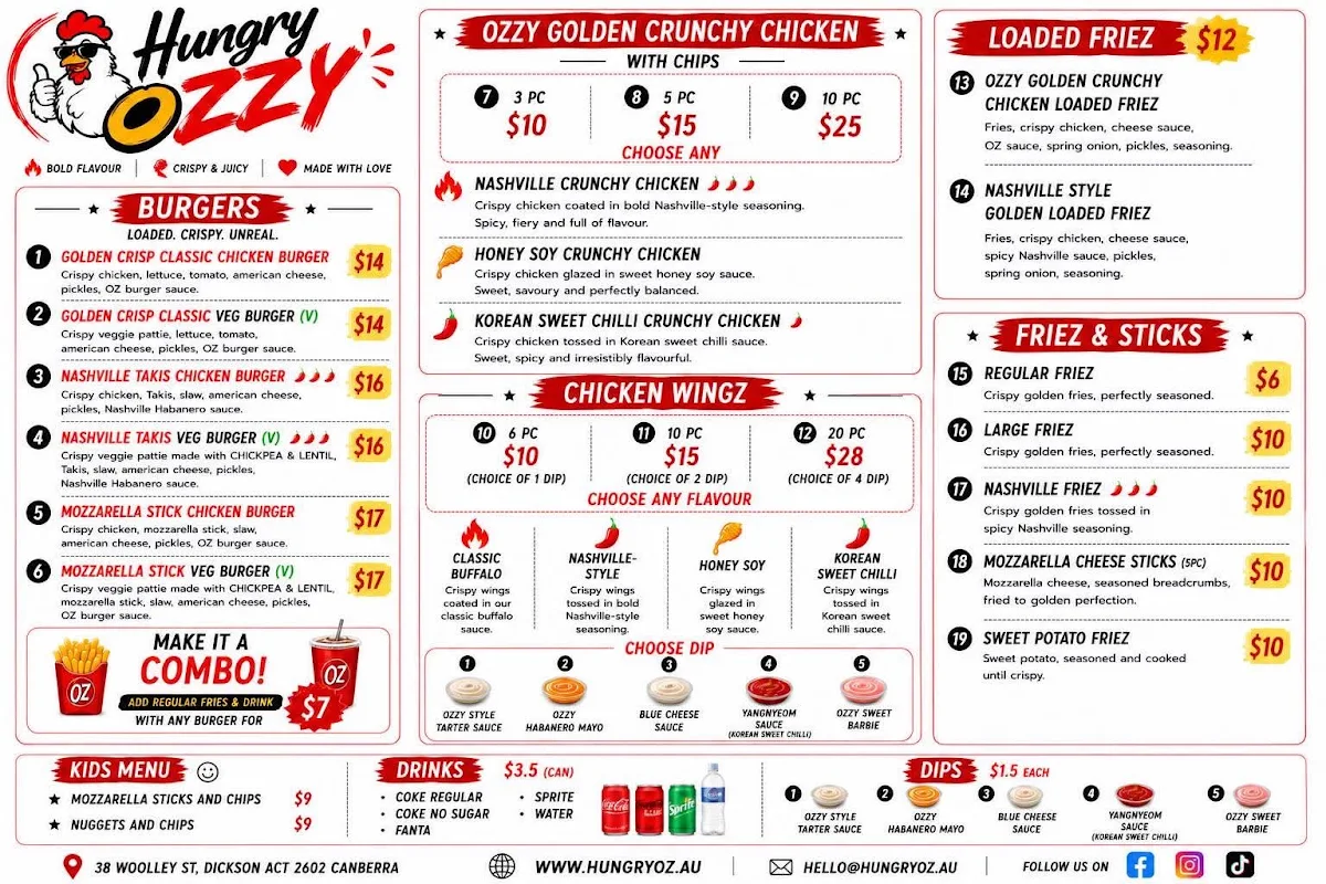 Menu, Hungry OZZY