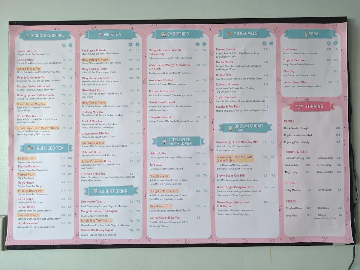 Menu, Bobi Boba | Bingsu & Bubble tea