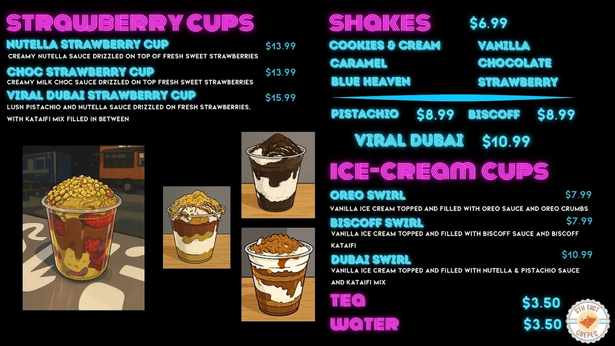 Menu, Sth East Crepes (Oakleigh)