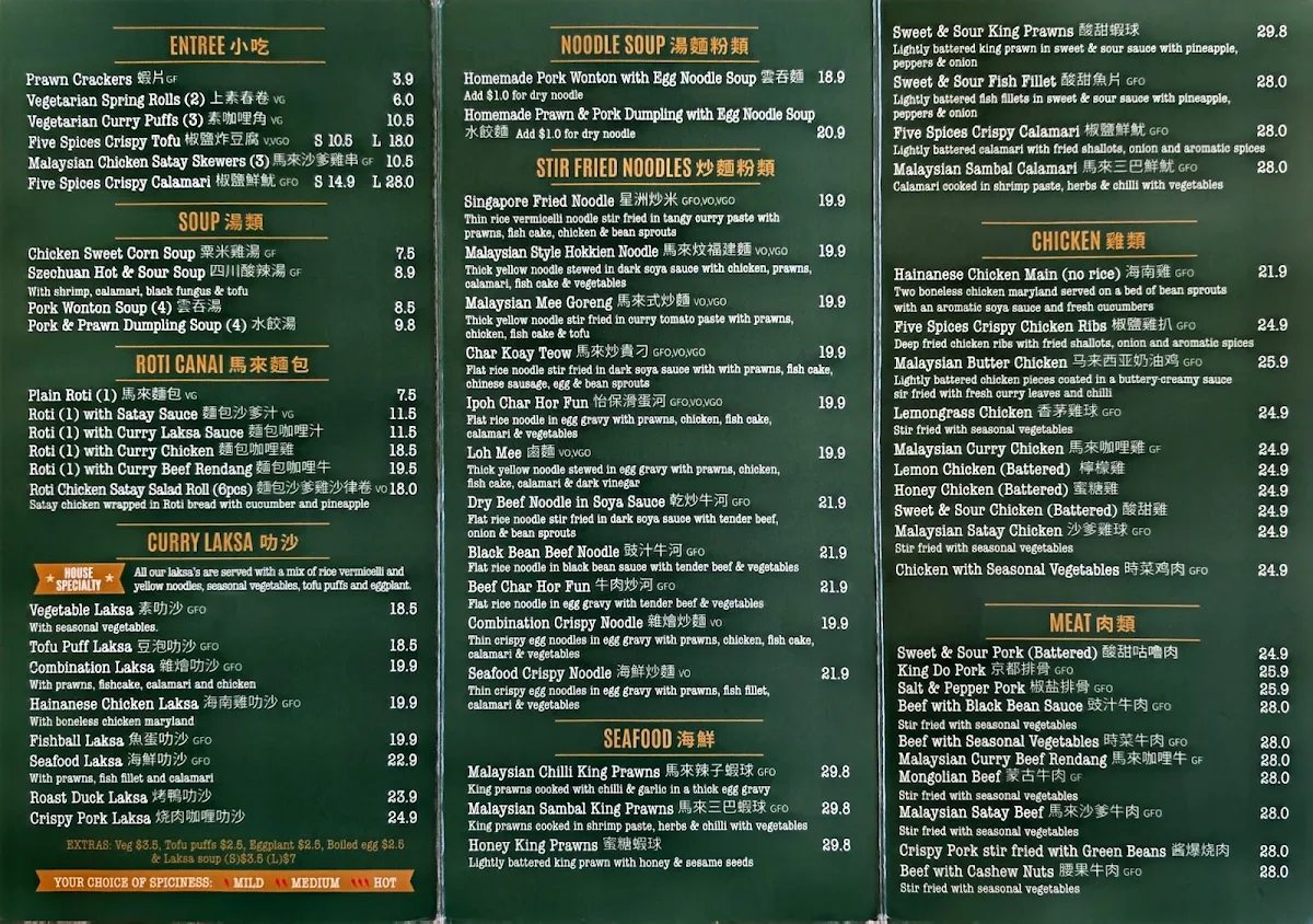 Menu, 4 Seasons Laksa