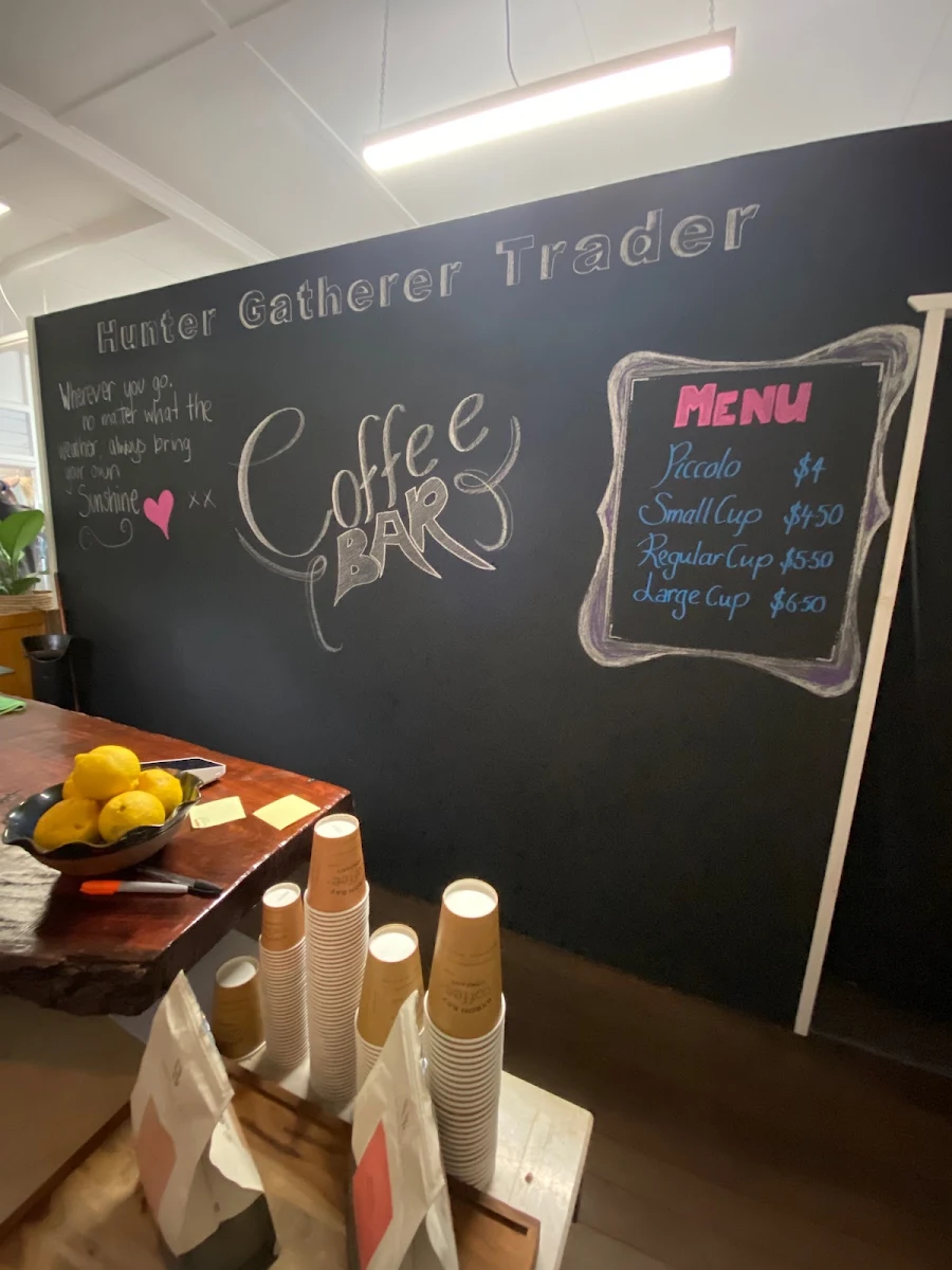 Menu, Hunter Gatherer Trader