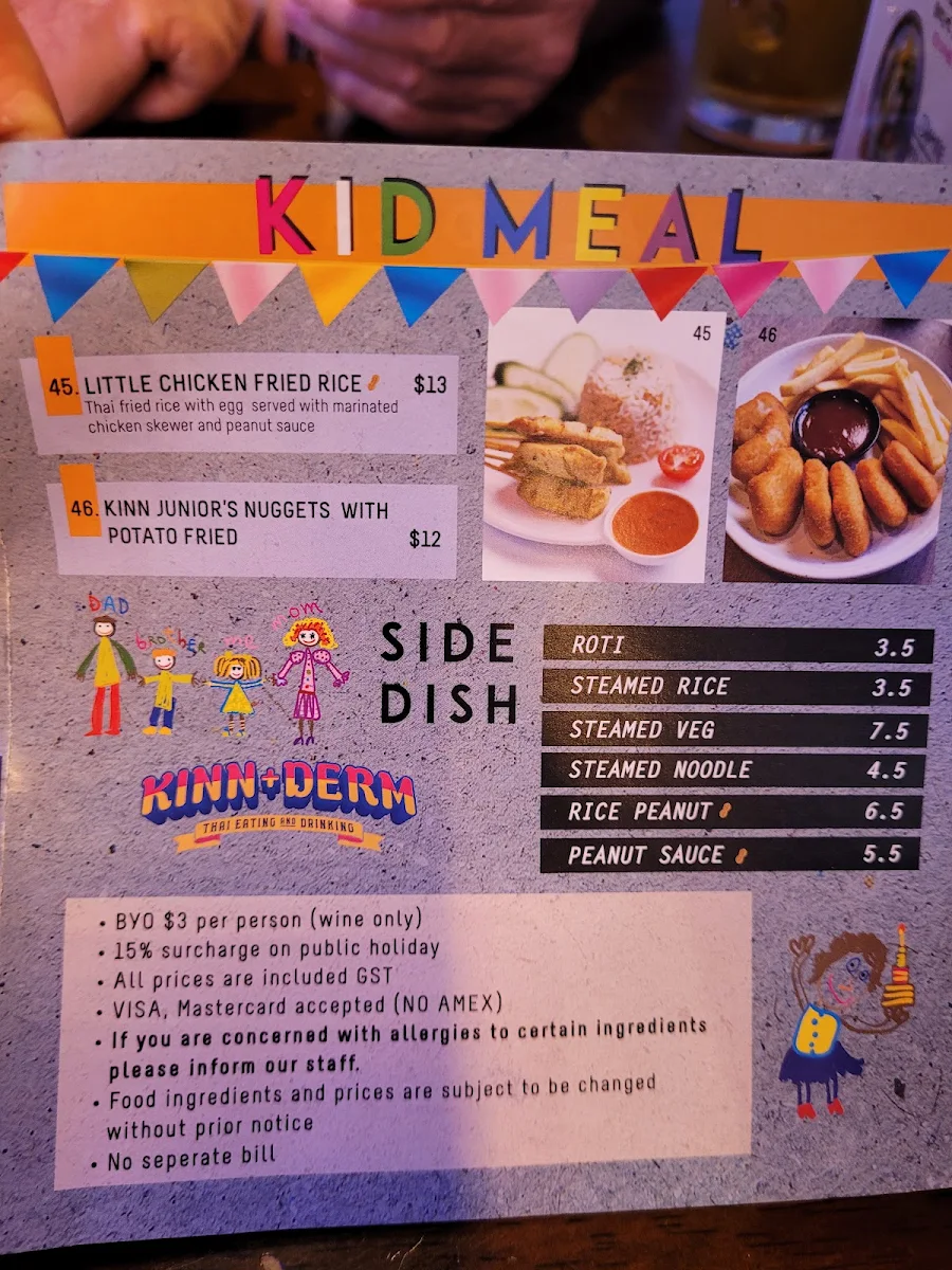 Menu, Kinn+Derm