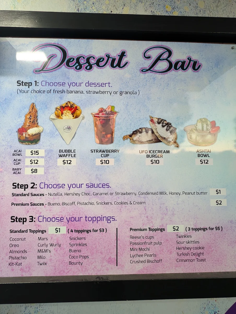 Menu, Sweet Spot Craigieburn