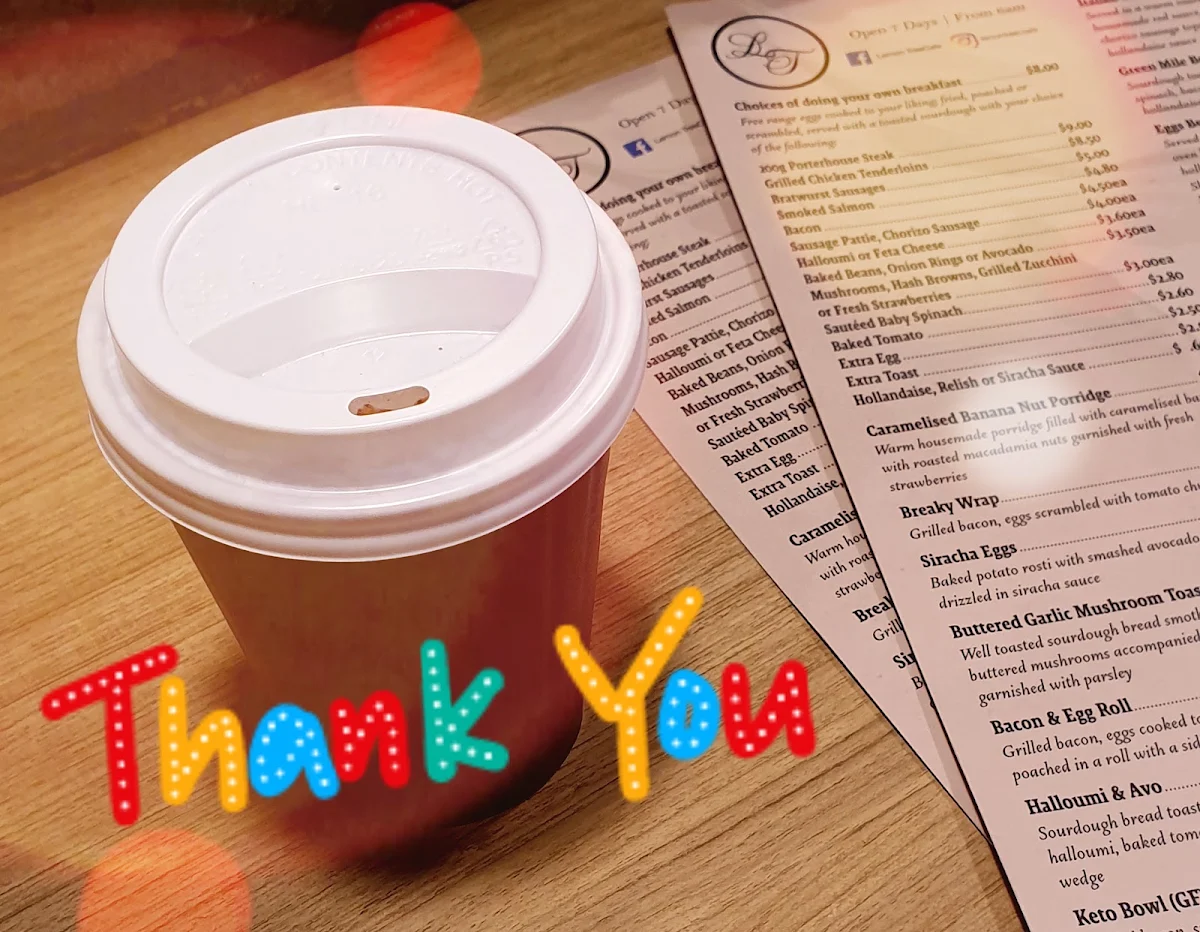 Menu, Lemon Tree Cafe