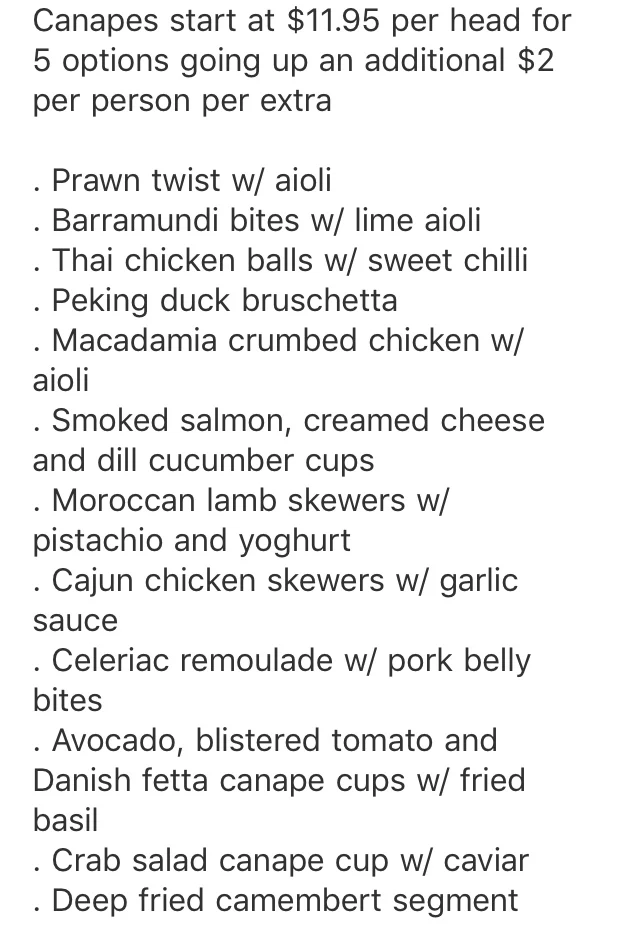 Menu, The Hen House Cafe and Catering