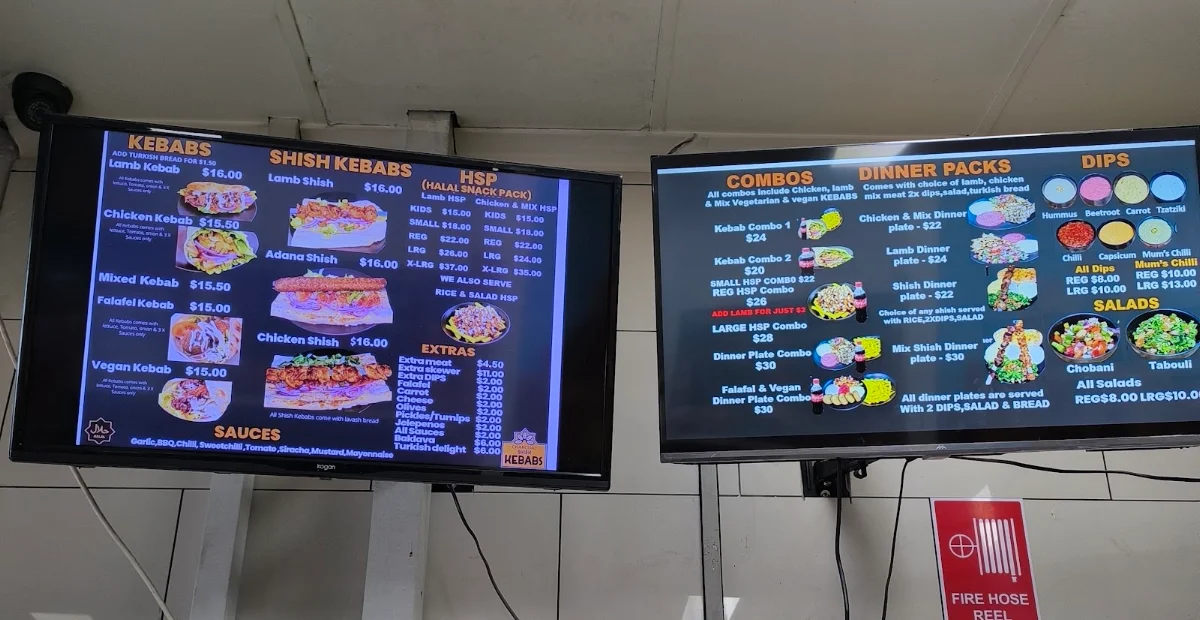 Menu, Charcoal Shish Kebabs