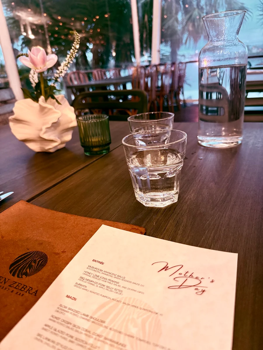 Menu, Green Zebra Restaurant & Bar