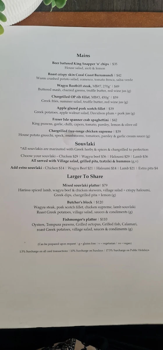 Menu, Green Zebra Restaurant & Bar