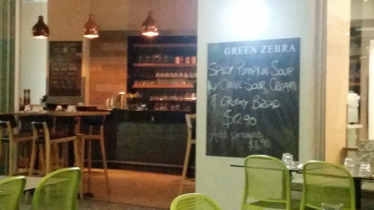 Menu, Green Zebra Restaurant & Bar