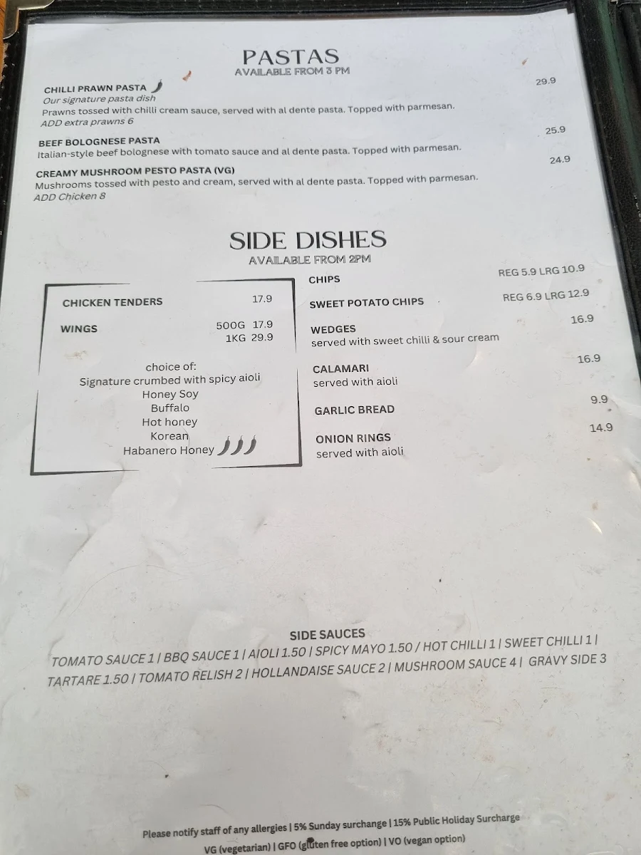 Menu, Mi Casa Café
