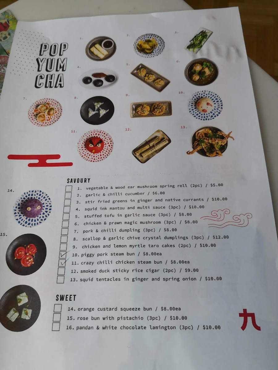 Menu, Natural Nine